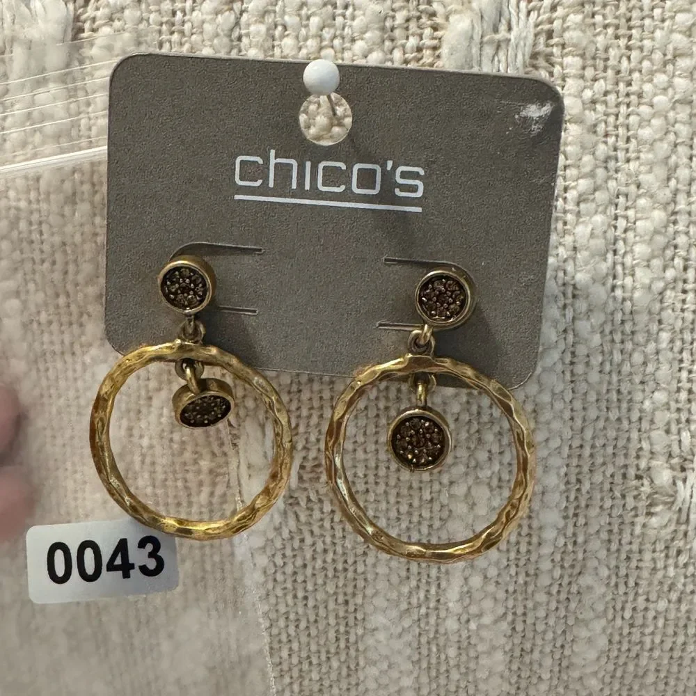 0043-Chico's Gold Dangle Earrings